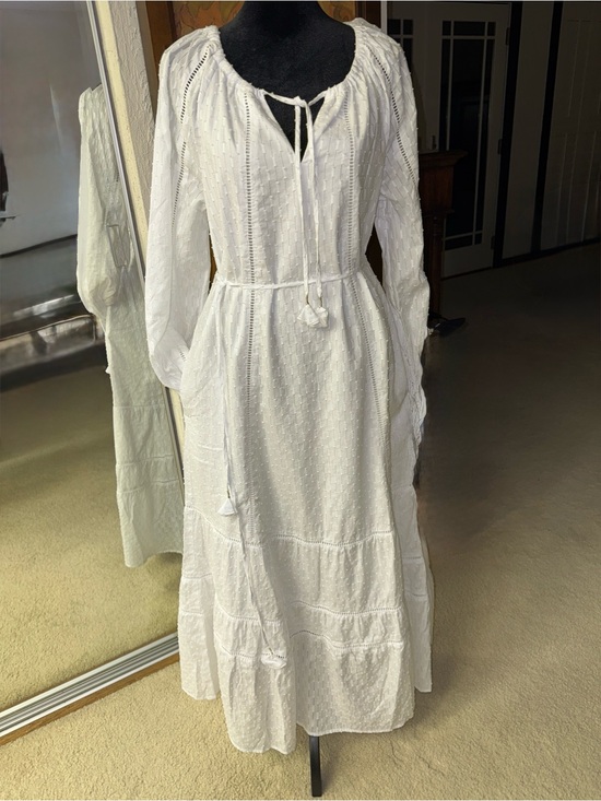 Tommy Bahama Dresses & Skirts - Tommy Bahama White Boho Tie-Neck Maxi Dress size XS NWT